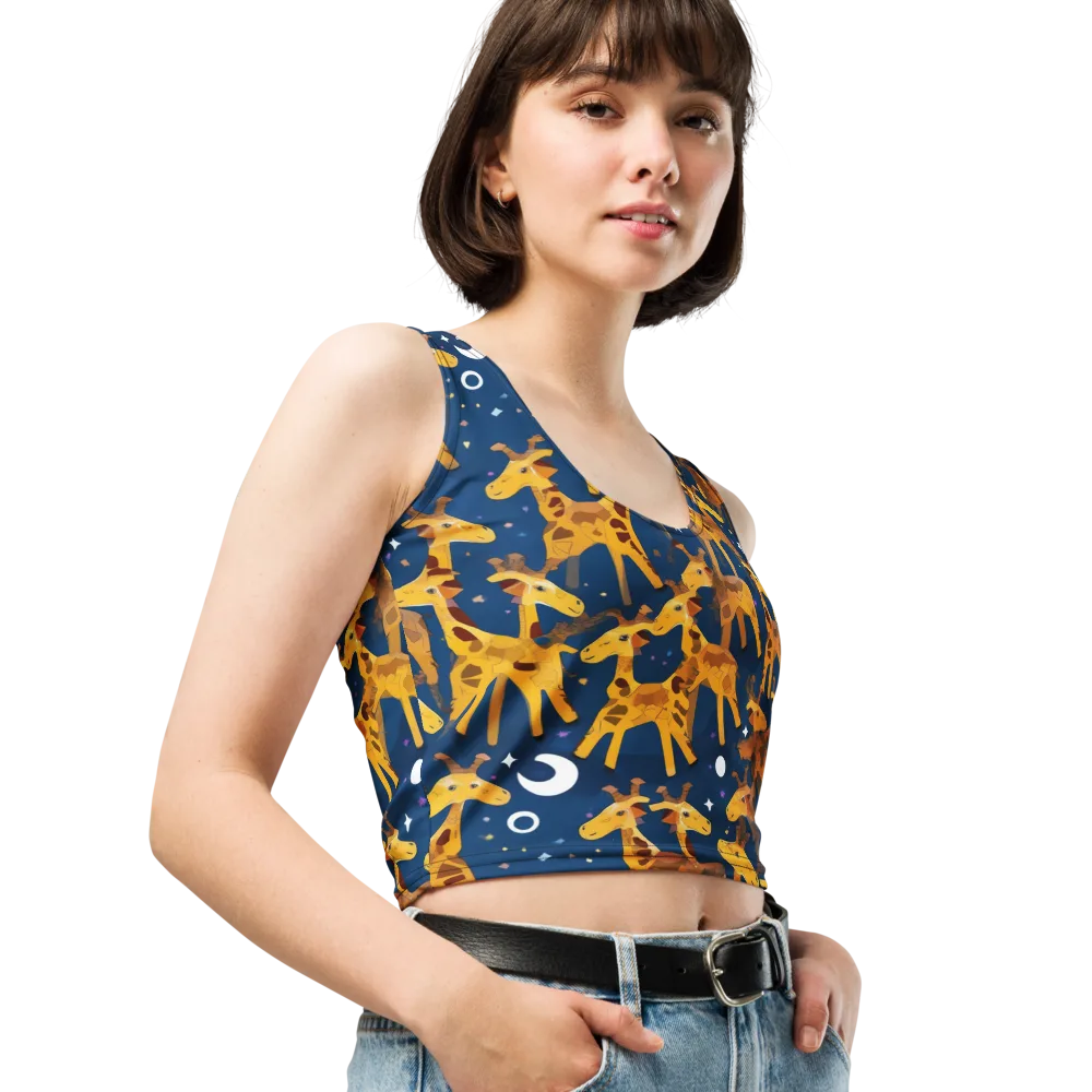 Midnight Giraffe on Crop Top — Right Front