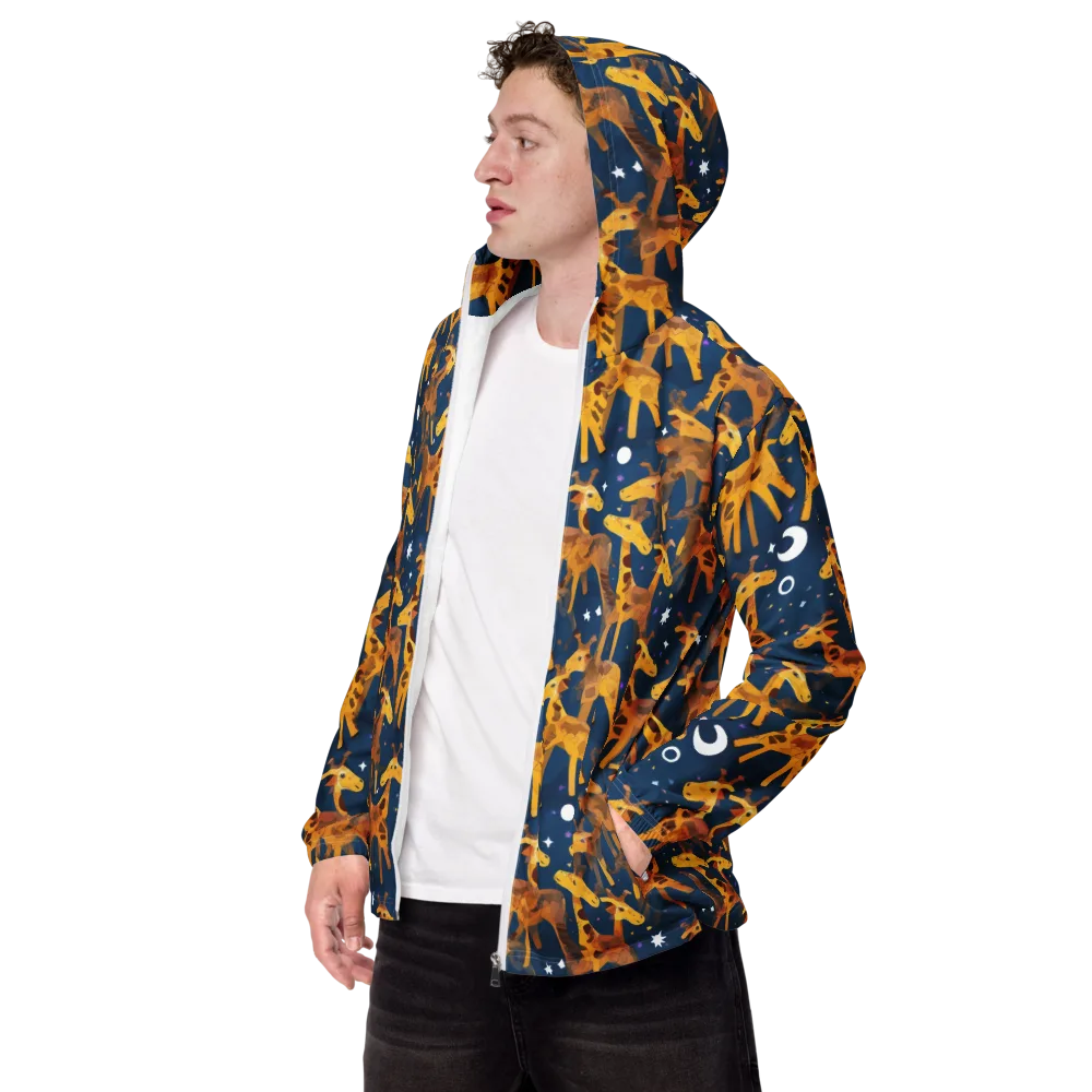 Midnight Giraffe on Men's Windbreaker — Left Front