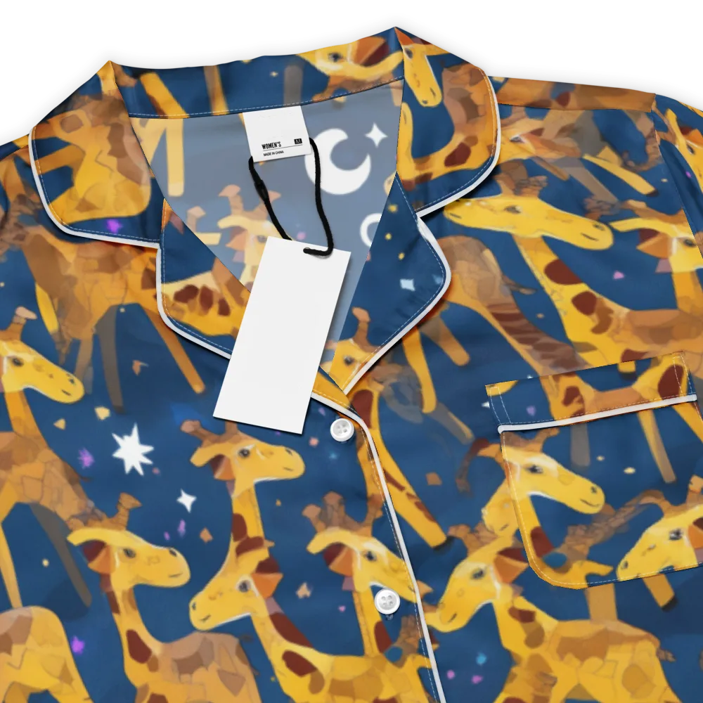 Midnight Giraffe on Women's Short Sleeve Pajama Top — Product details