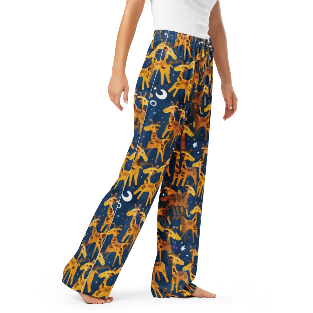 Midnight Giraffe on Women's Pajama Pants — Right Front