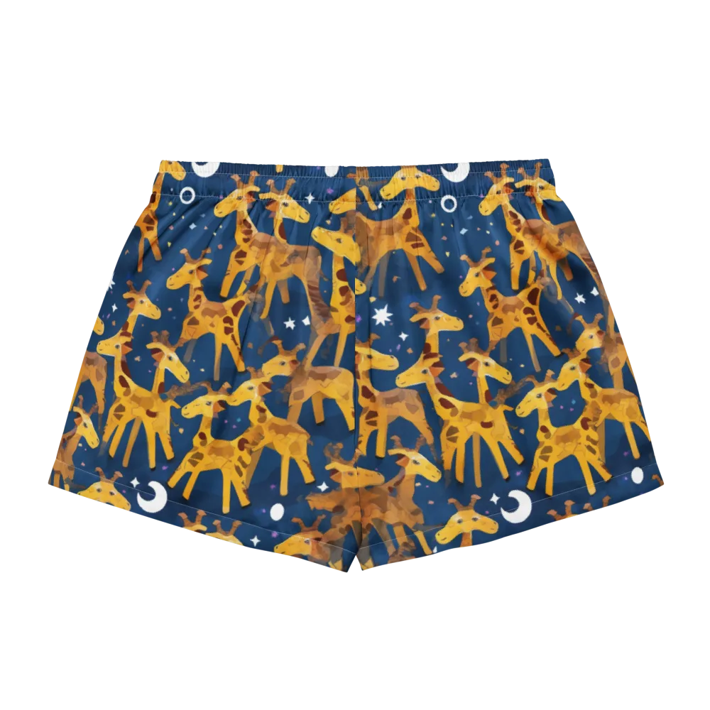 Midnight Giraffe on Women's Pajama Shorts — Back