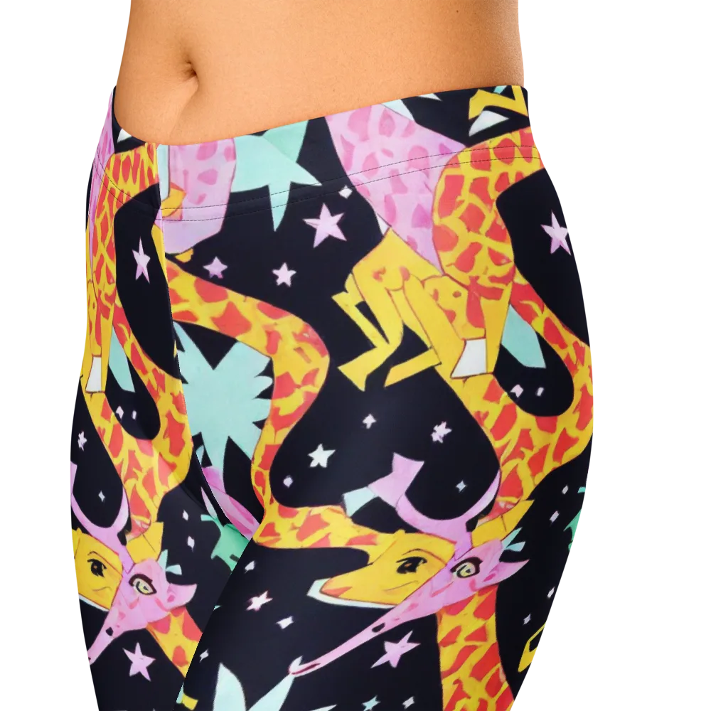 Starlit Menagerie on Capri Leggings — Zoomed-in