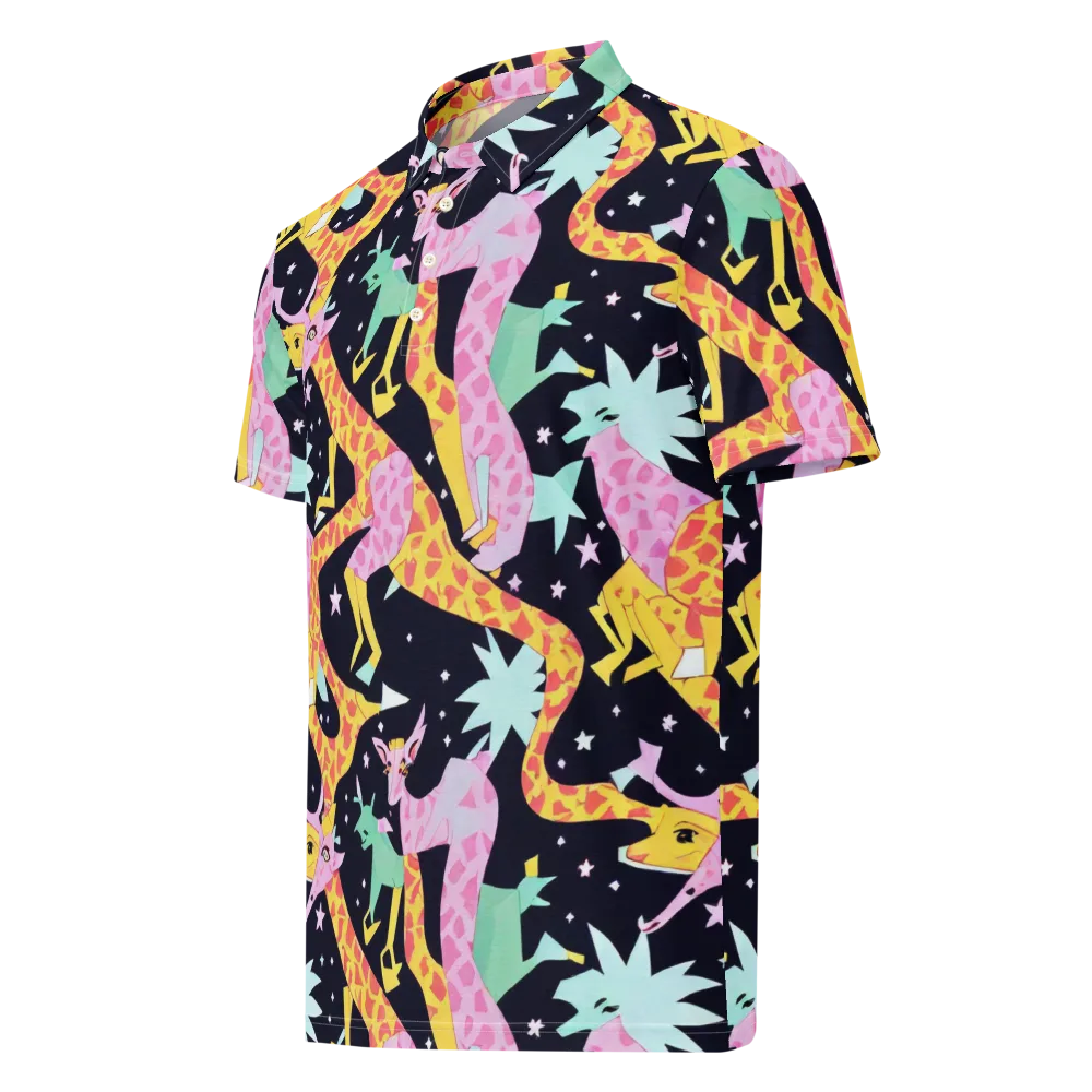 Starlit Menagerie on Men's Slim Fit Polo Shirt — Left Front