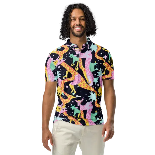 Starlit Menagerie on a Men's Slim Fit Polo Shirt