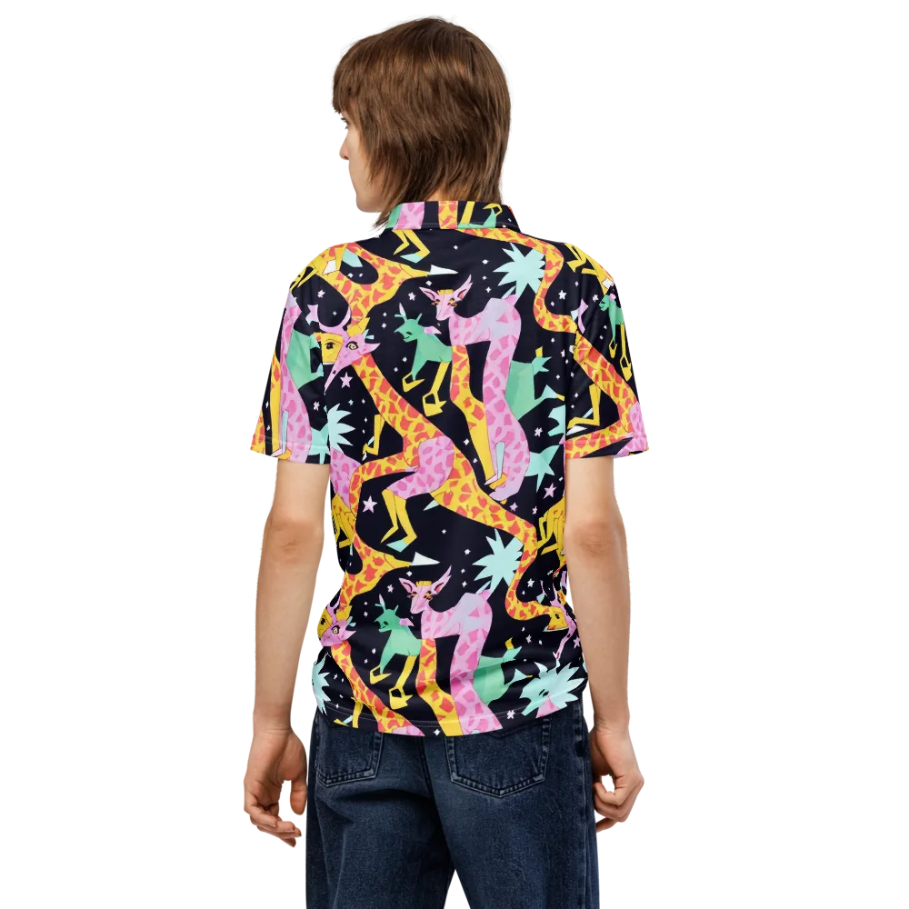 Starlit Menagerie on Men's Slim Fit Polo Shirt — Back