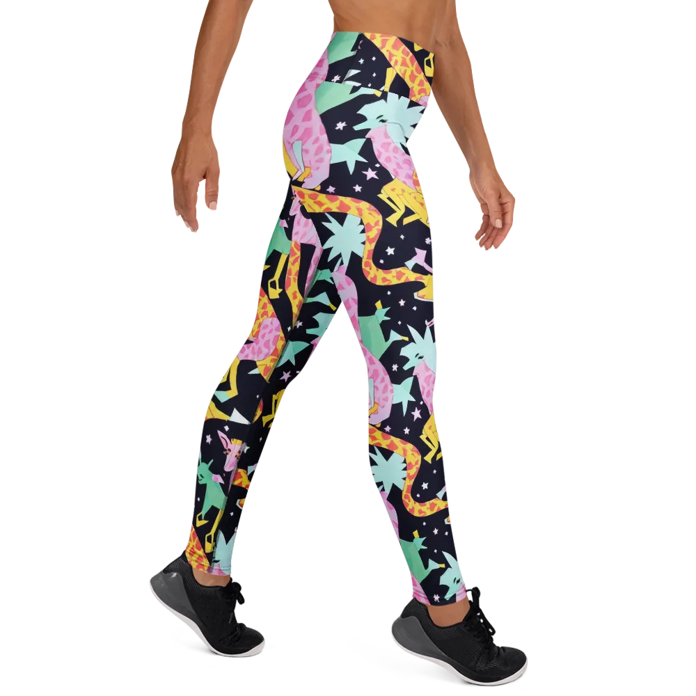 Starlit Menagerie on Yoga Leggings — Right
