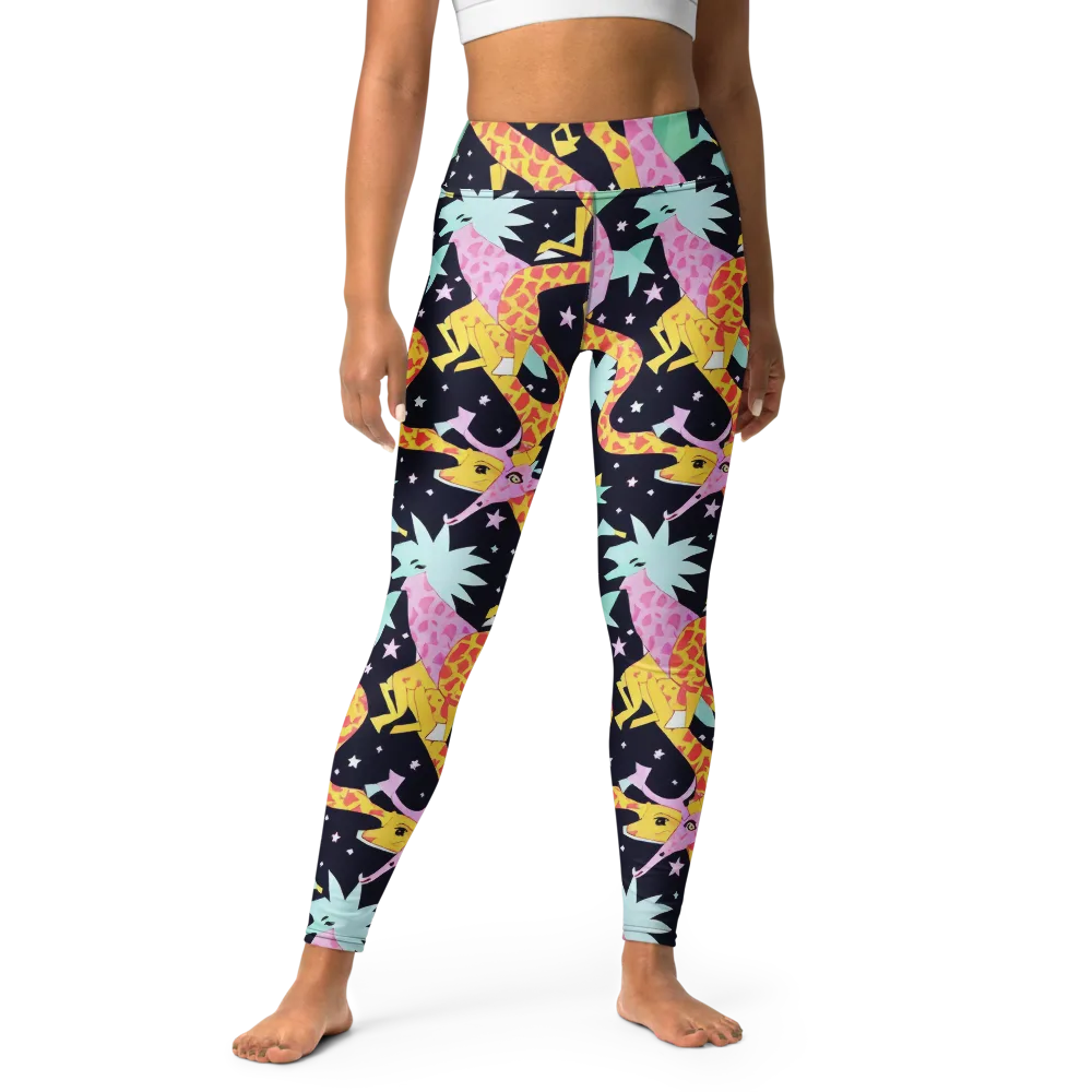 Starlit Menagerie on Yoga Leggings — Front