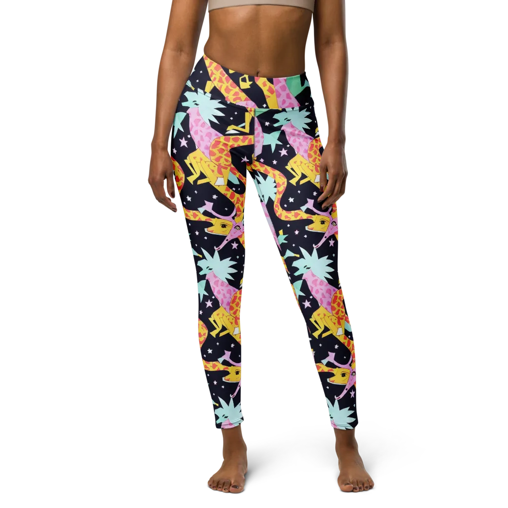 Starlit Menagerie on Yoga Leggings — Front