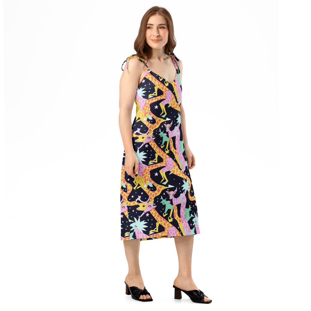 Starlit Menagerie on Slip Dress — Right Front