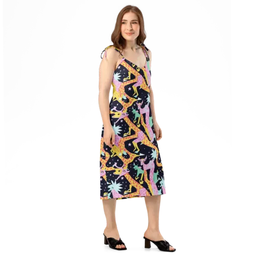 Starlit Menagerie on a Slip Dress
