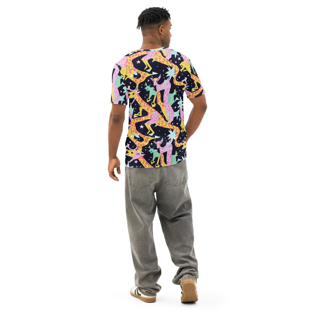 Starlit Menagerie on Men's Cotton Crew Neck T-Shirt — Back