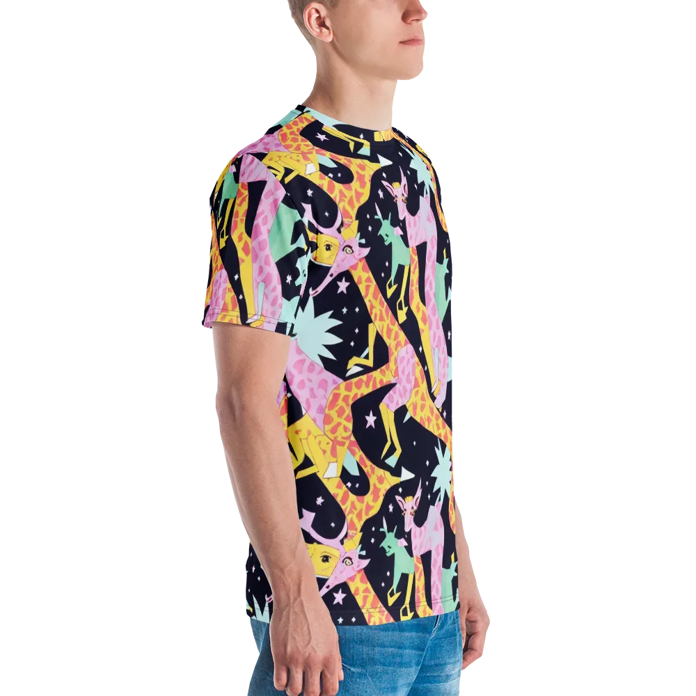 Starlit Menagerie on Men's Crew Neck T-Shirt — Right
