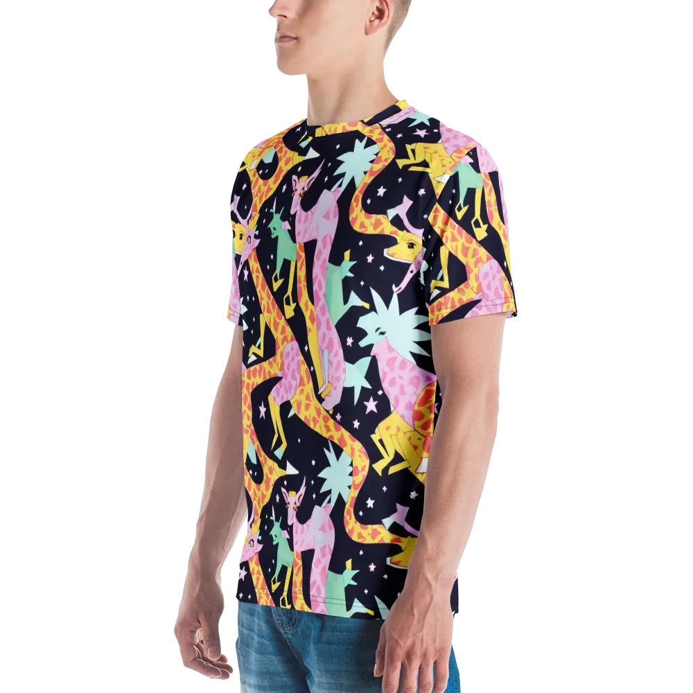 Starlit Menagerie on Men's Crew Neck T-Shirt — Left