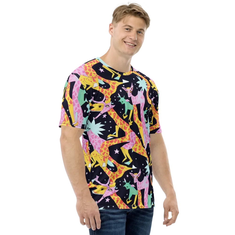Starlit Menagerie on Men's Crew Neck T-Shirt — Right