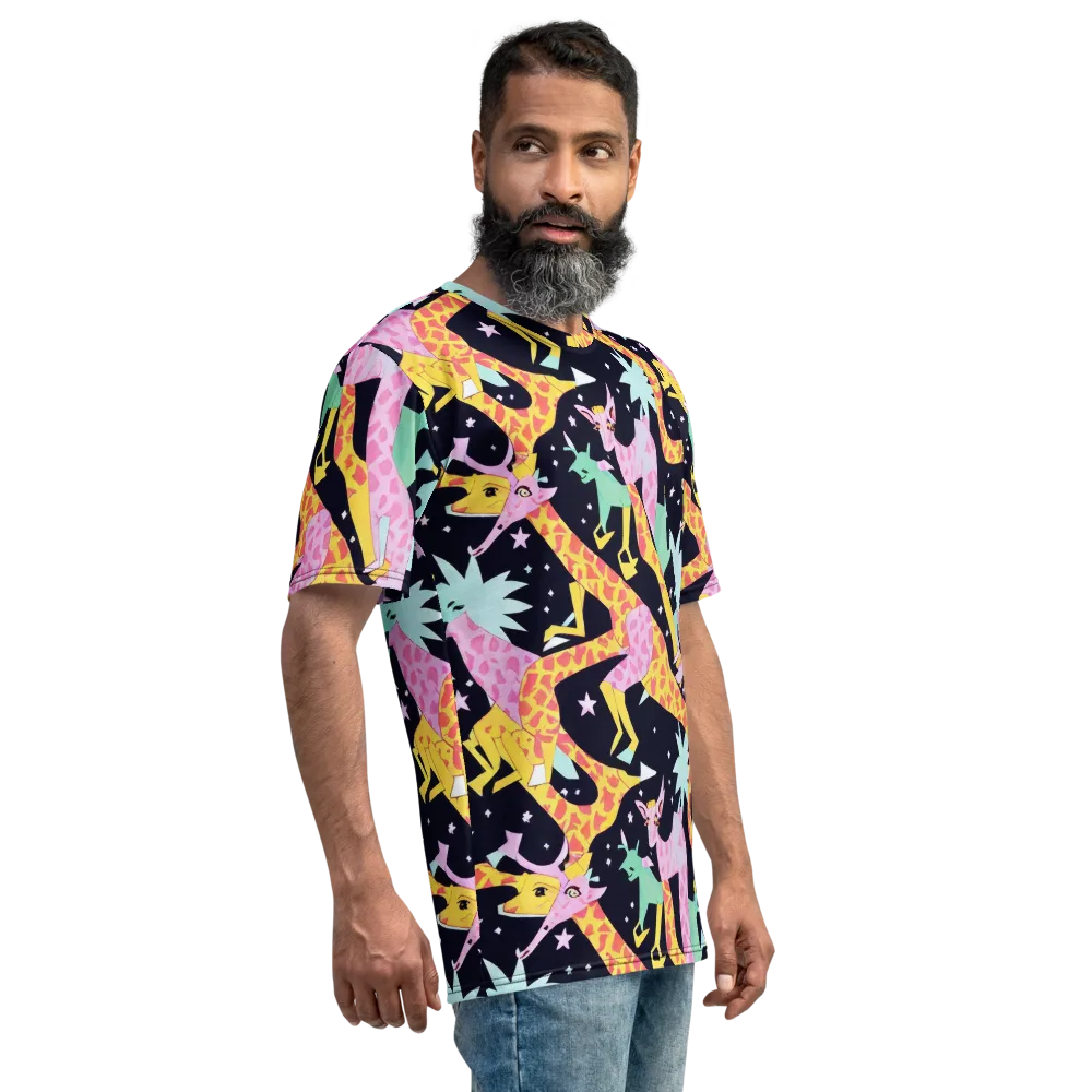 Starlit Menagerie on Men's Crew Neck T-Shirt — Right
