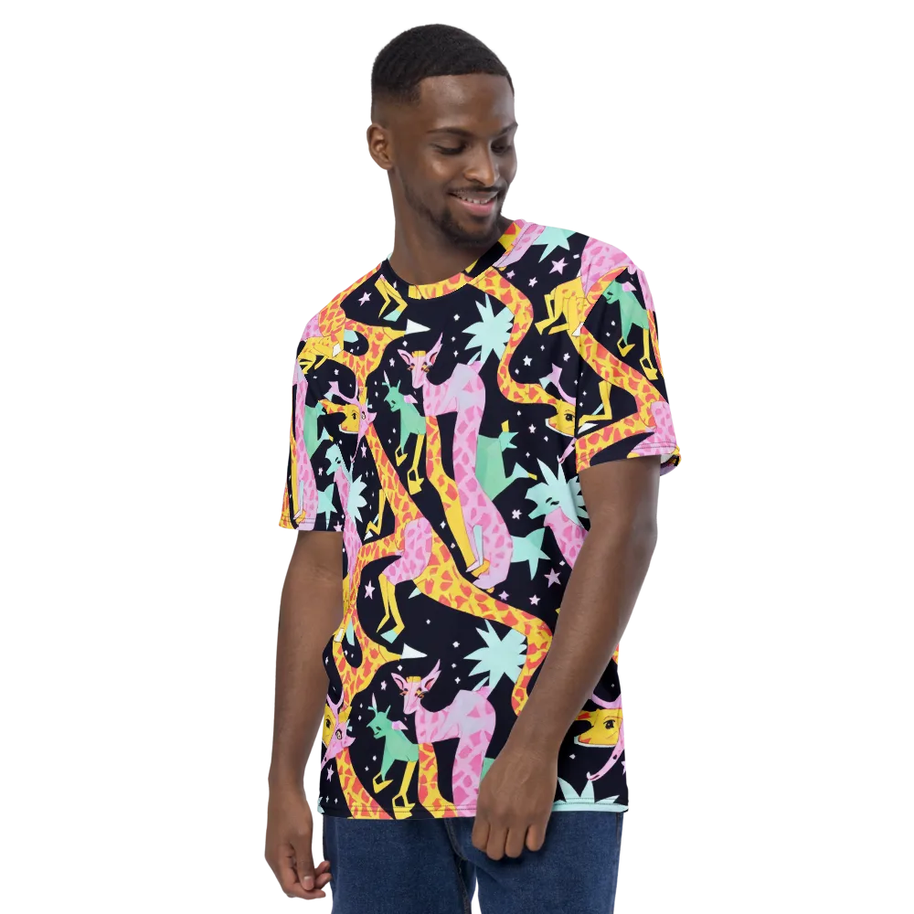 Starlit Menagerie on Men's Crew Neck T-Shirt — Left