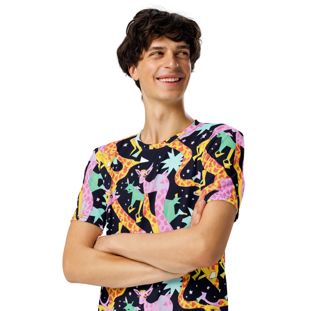 Starlit Menagerie on Men's Crew Neck T-Shirt — Left Front