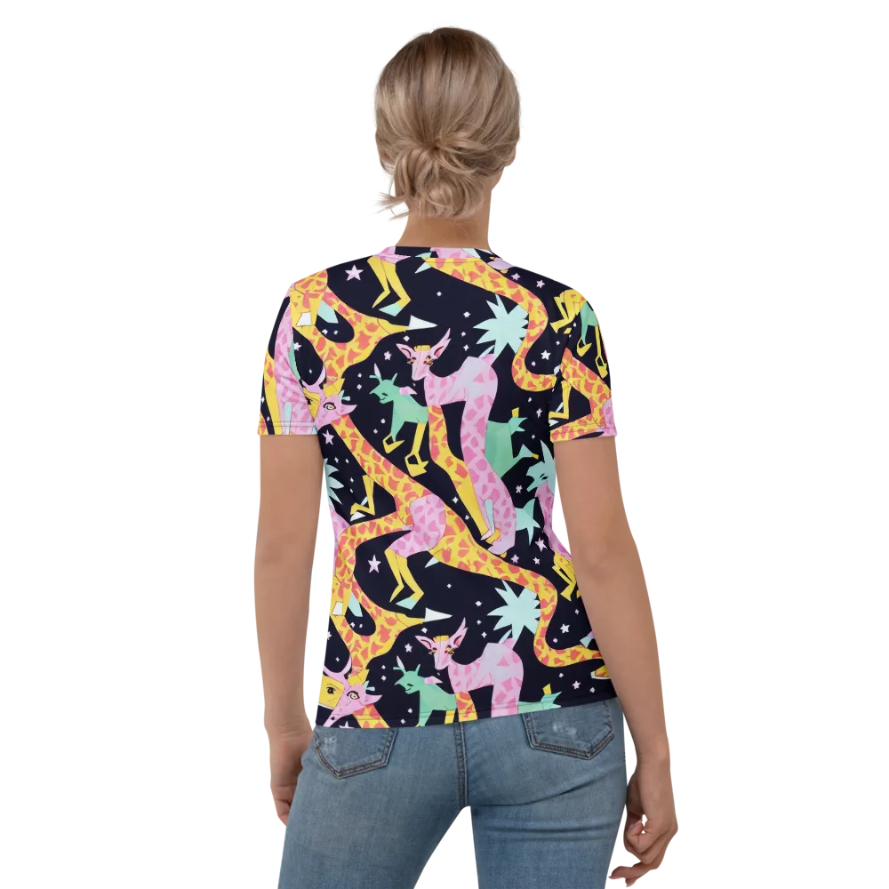 Starlit Menagerie on Women's Crew Neck T-Shirt — Back