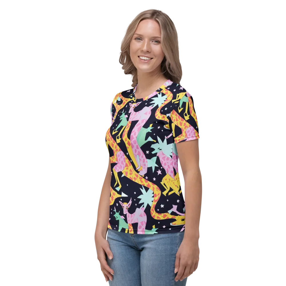 Starlit Menagerie on Women's Crew Neck T-Shirt — Left