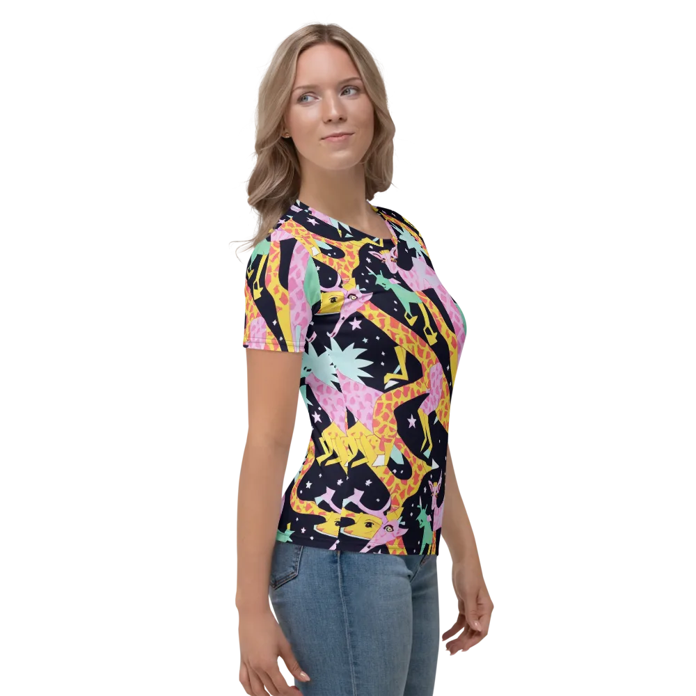 Starlit Menagerie on Women's Crew Neck T-Shirt — Right