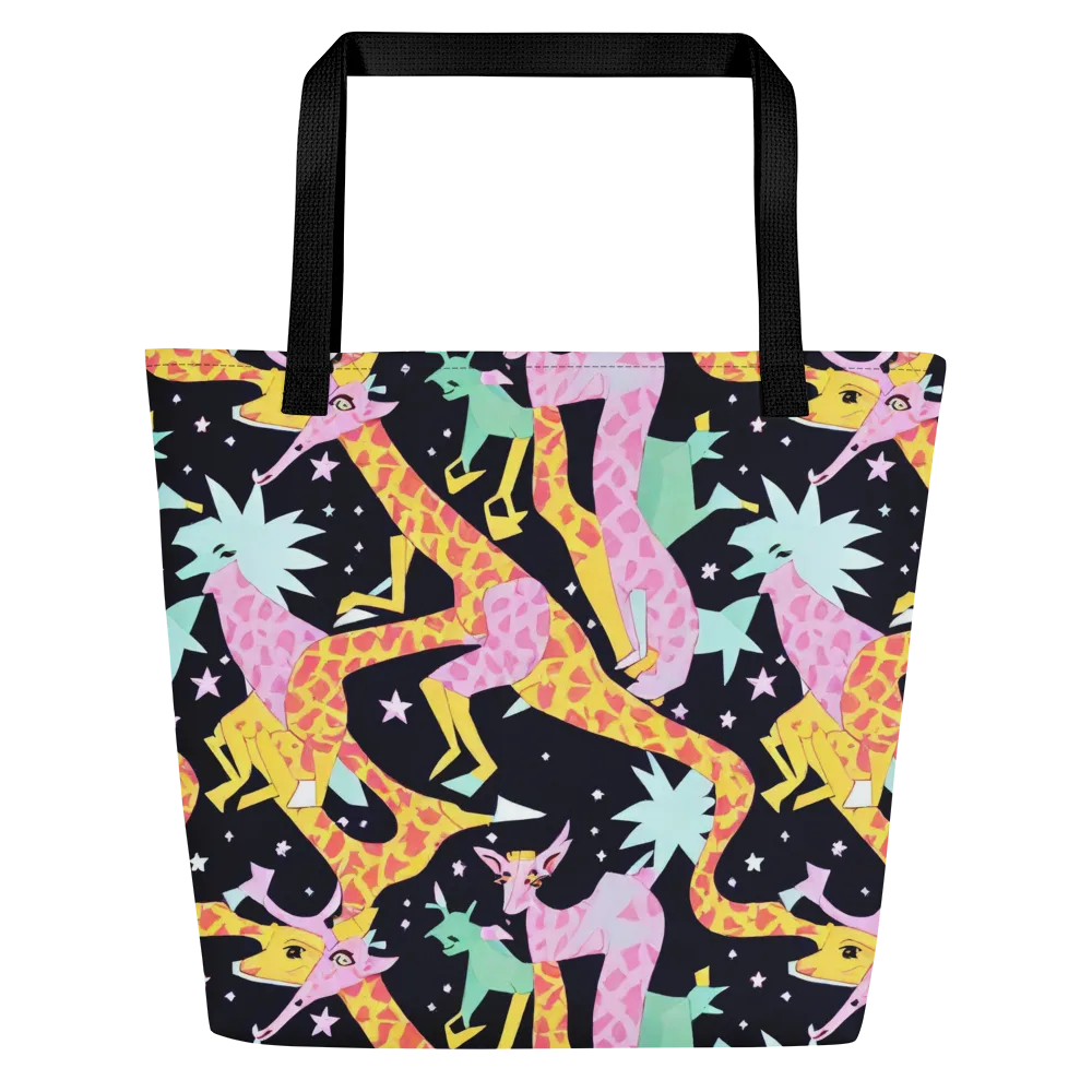 Starlit Menagerie on Large Tote Bag W/ Pocket — Front