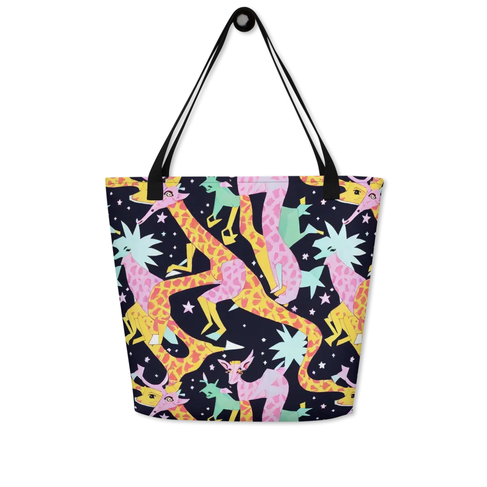 Starlit Menagerie on Large Tote Bag W/ Pocket — Front