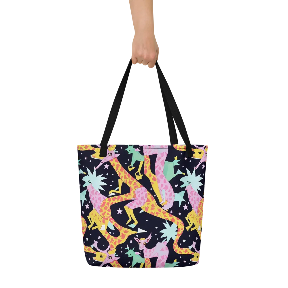 Starlit Menagerie on Large Tote Bag W/ Pocket — Front