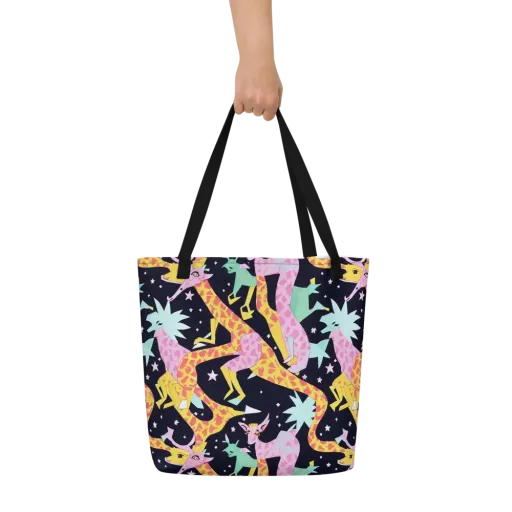 Starlit Menagerie on a Large Tote Bag W/ Pocket