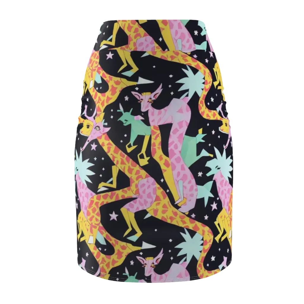 Starlit Menagerie on Pencil Skirt — Back