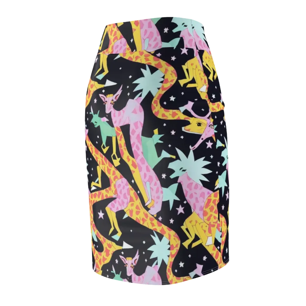 Starlit Menagerie on Pencil Skirt — Back Side
