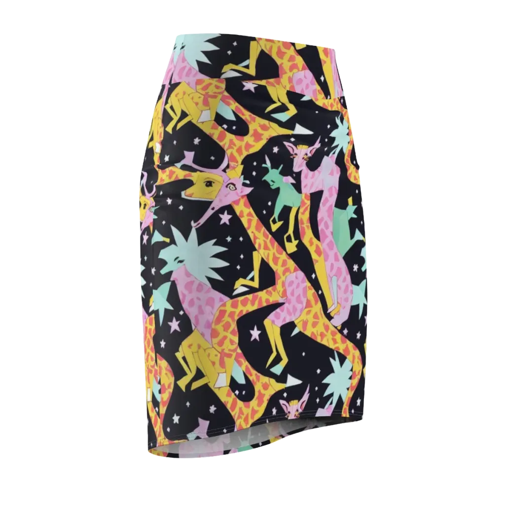 Starlit Menagerie on Pencil Skirt — Front Side
