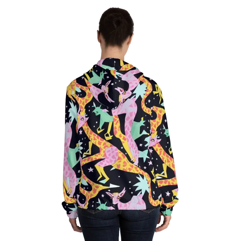 Starlit Menagerie on Women's Full-Zip Hoodie — Back On Person