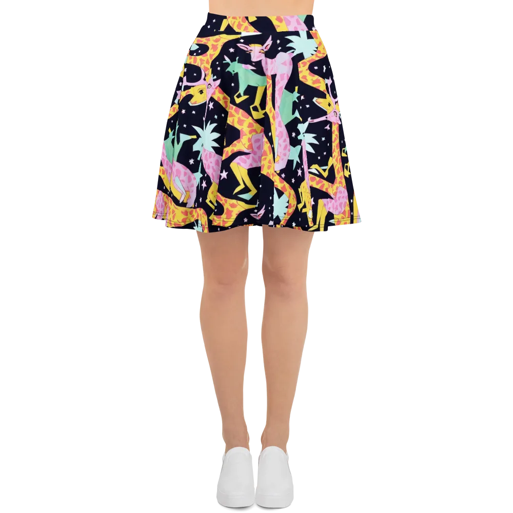 Starlit Menagerie on Skater Skirt — Front