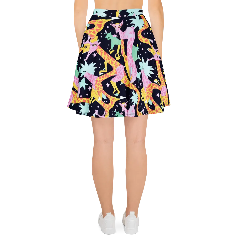 Starlit Menagerie on Skater Skirt — Back