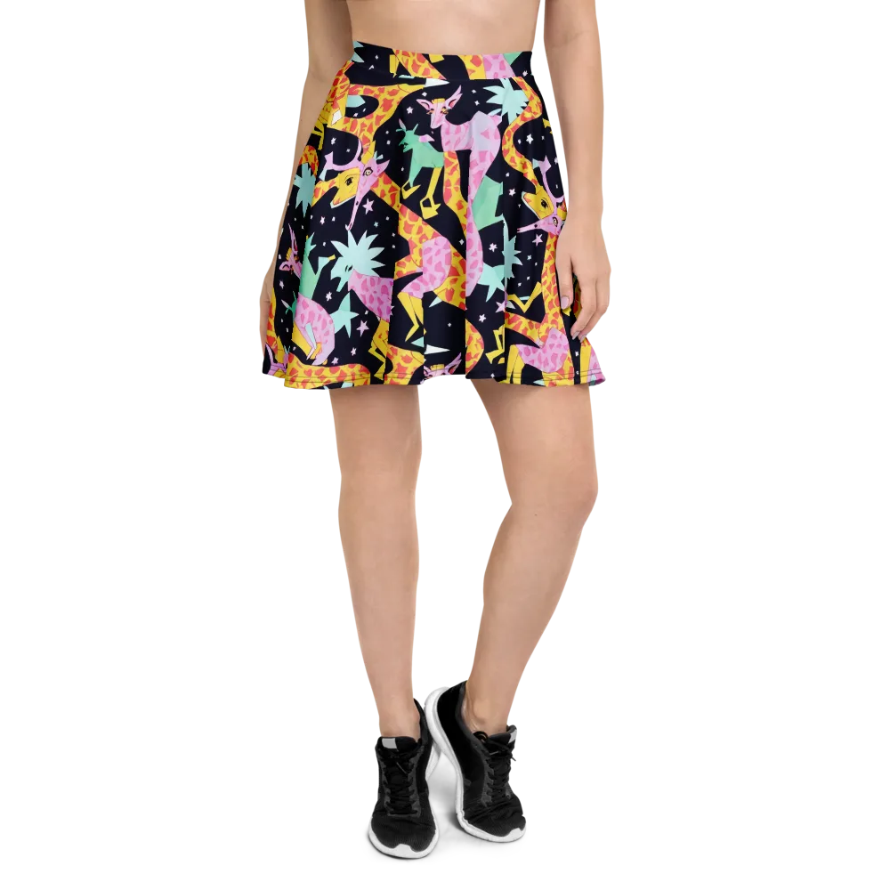 Starlit Menagerie on Skater Skirt — Front