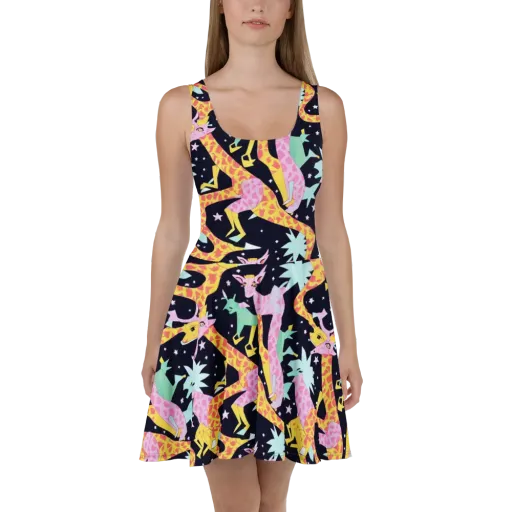 Starlit Menagerie on a Skater Dress