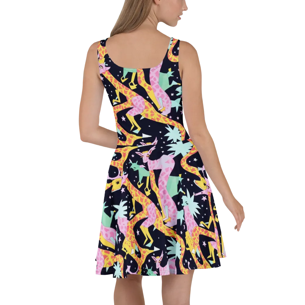 Starlit Menagerie on Skater Dress — Back