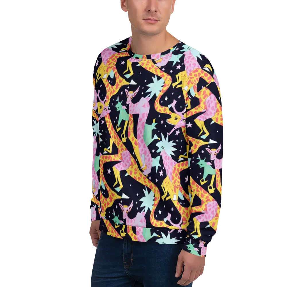 Starlit Menagerie on Sweatshirt — Left Front