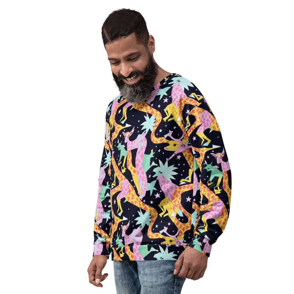 Starlit Menagerie on Sweatshirt — Left Front