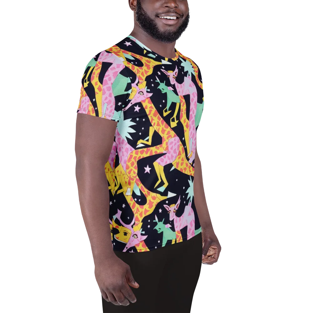 Starlit Menagerie on Men's Athletic T-Shirt — Right