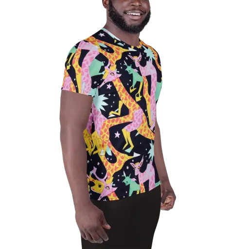 Starlit Menagerie on a Men's Athletic T-Shirt