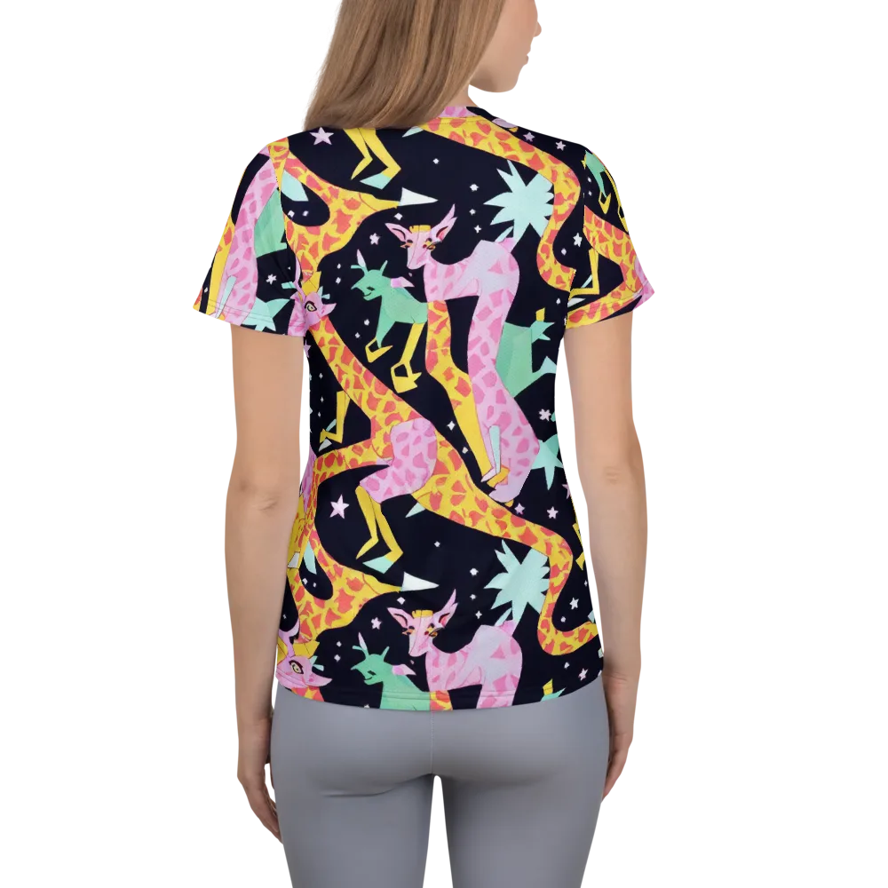 Starlit Menagerie on Women's Athletic T-Shirt — Back