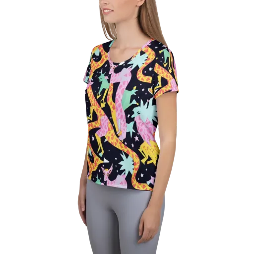 Starlit Menagerie on a Women's Athletic T-Shirt