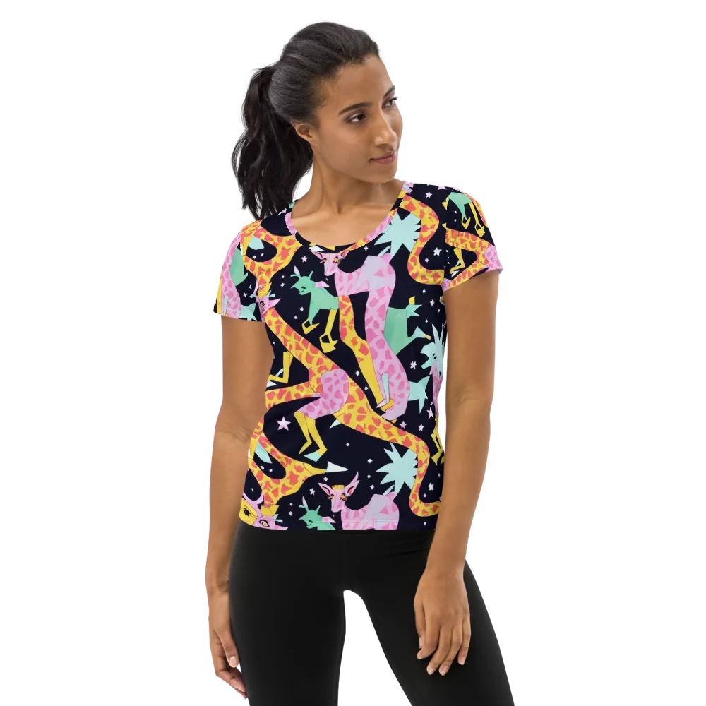 Starlit Menagerie on Women's Athletic T-Shirt — Front