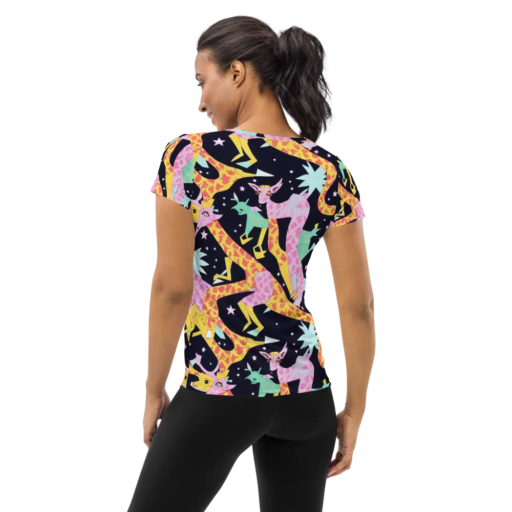 Starlit Menagerie on Women's Athletic T-Shirt — Back