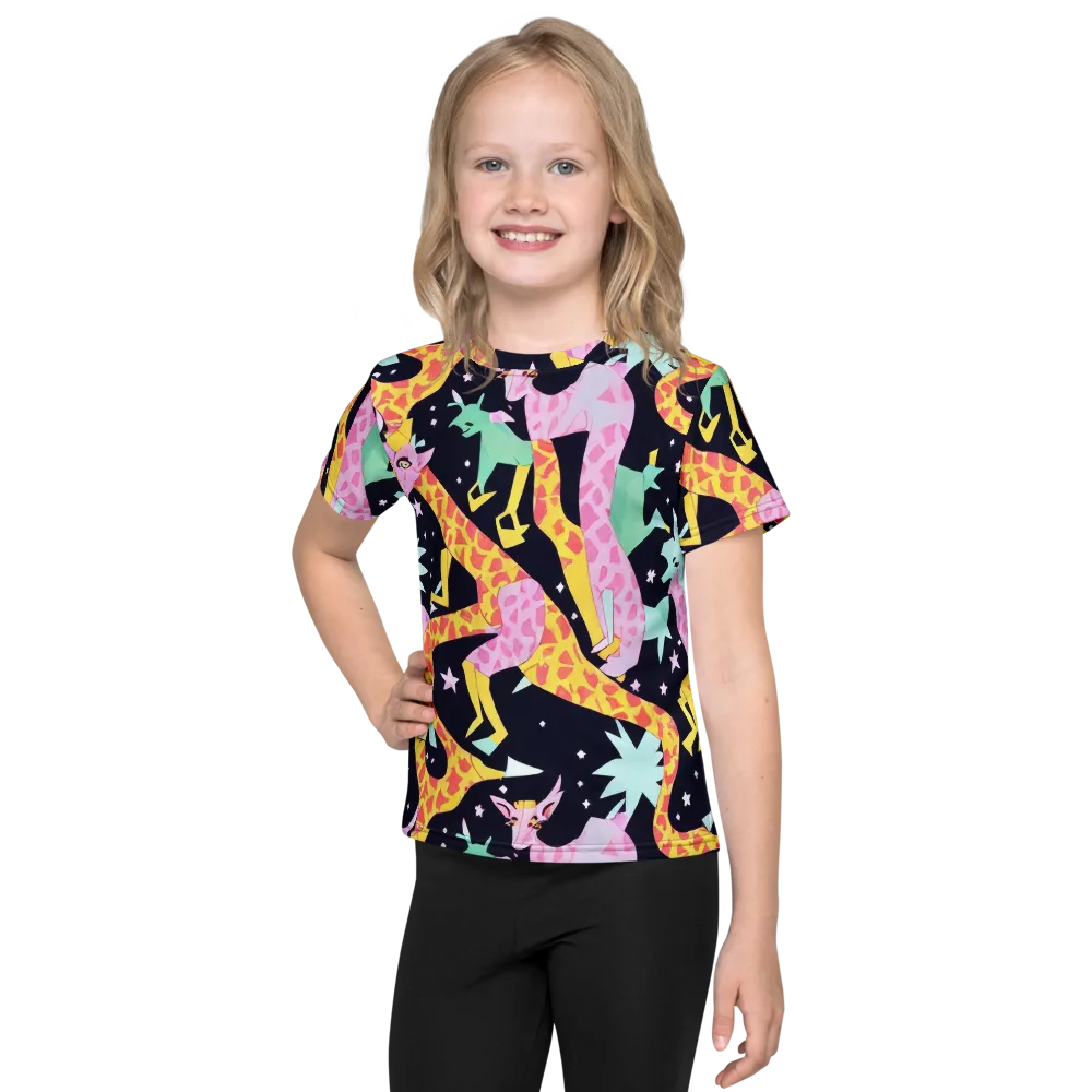 Starlit Menagerie on Kids Crew Neck T-Shirt — Front