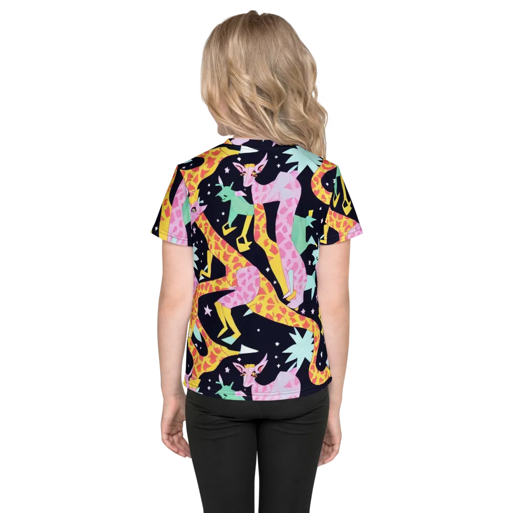 Starlit Menagerie on Kids Crew Neck T-Shirt — Back