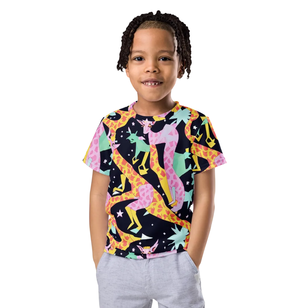 Starlit Menagerie on Kids Crew Neck T-Shirt — Front