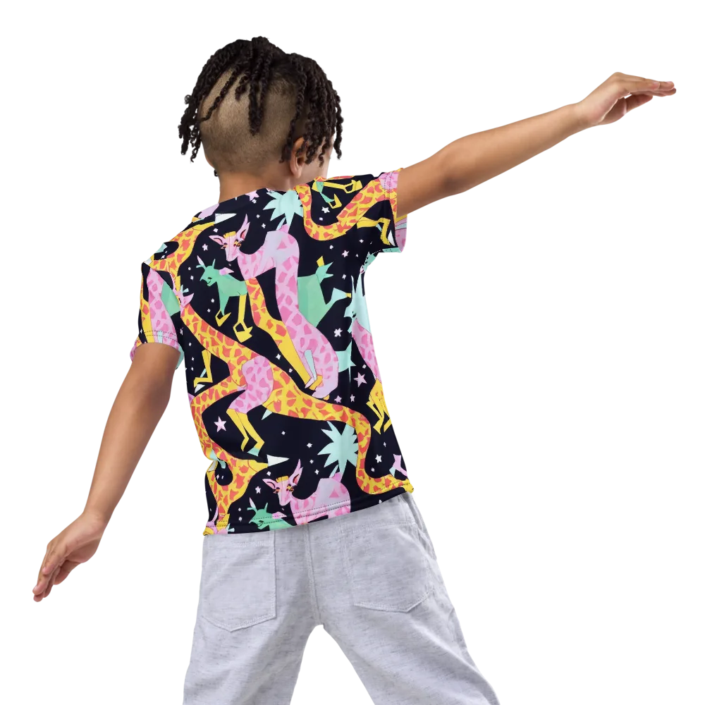 Starlit Menagerie on Kids Crew Neck T-Shirt — Back