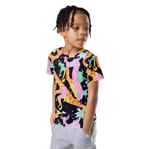 Starlit Menagerie on a Kids Crew Neck T-Shirt